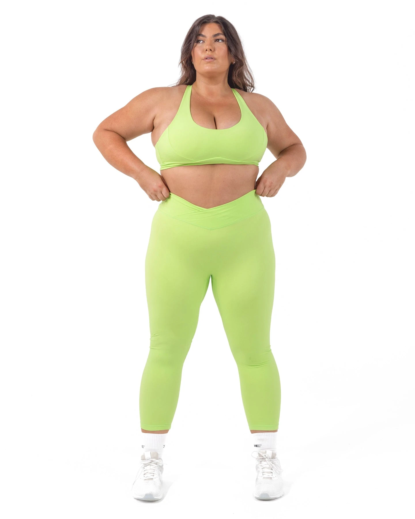 Elite Eleven 7/8 Cross Over Leggings - Lime - Image 5