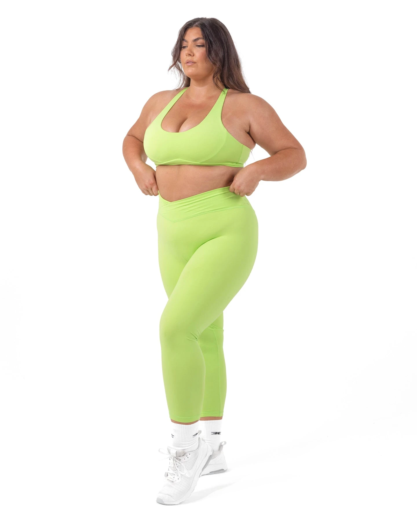 Elite Eleven 7/8 Cross Over Leggings - Lime - Image 7