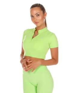 Elite Eleven Aura Zip Tee - Lime