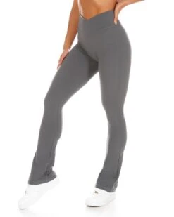 Elite Eleven Cross Over Flare Leggings - Cloud Grey