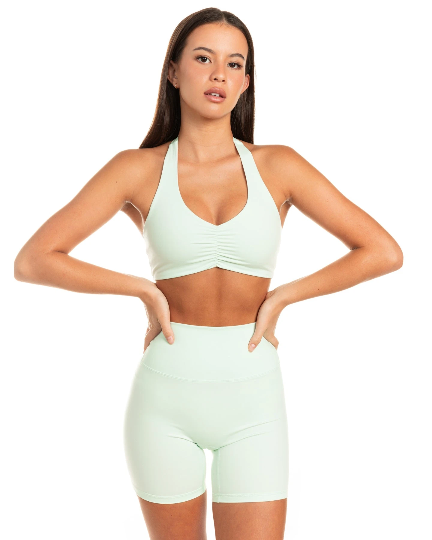 Elite Eleven Halter Scrunch Bra - Soft Jade - Image 3