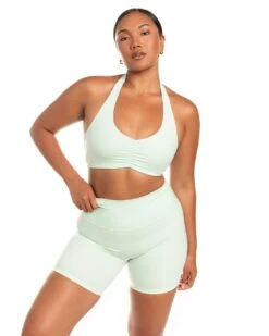 Elite Eleven Halter Scrunch Bra - Soft Jade