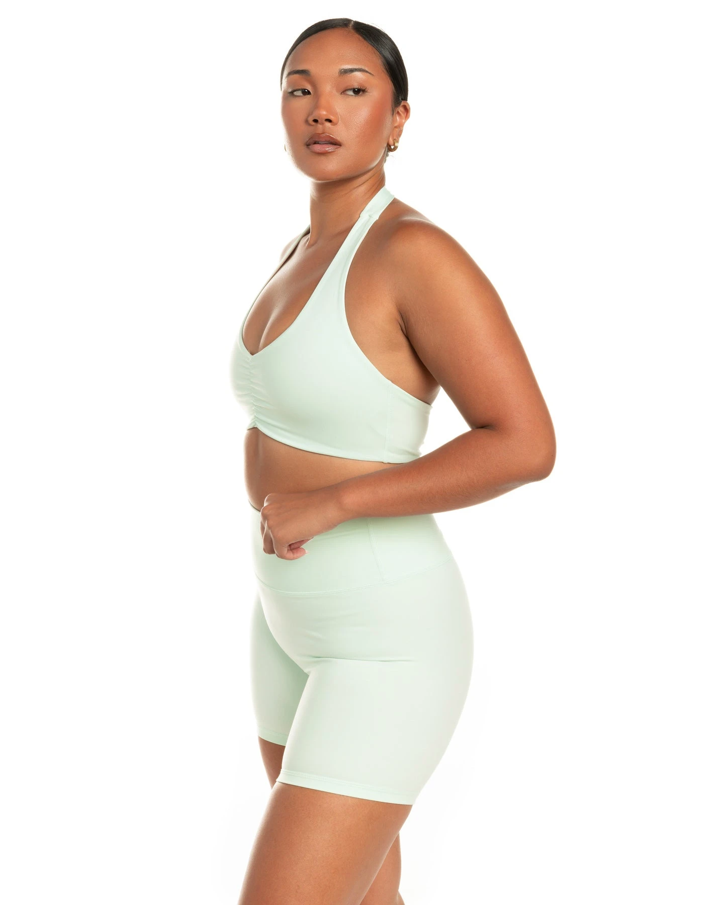 Elite Eleven Halter Scrunch Bra - Soft Jade - Image 4