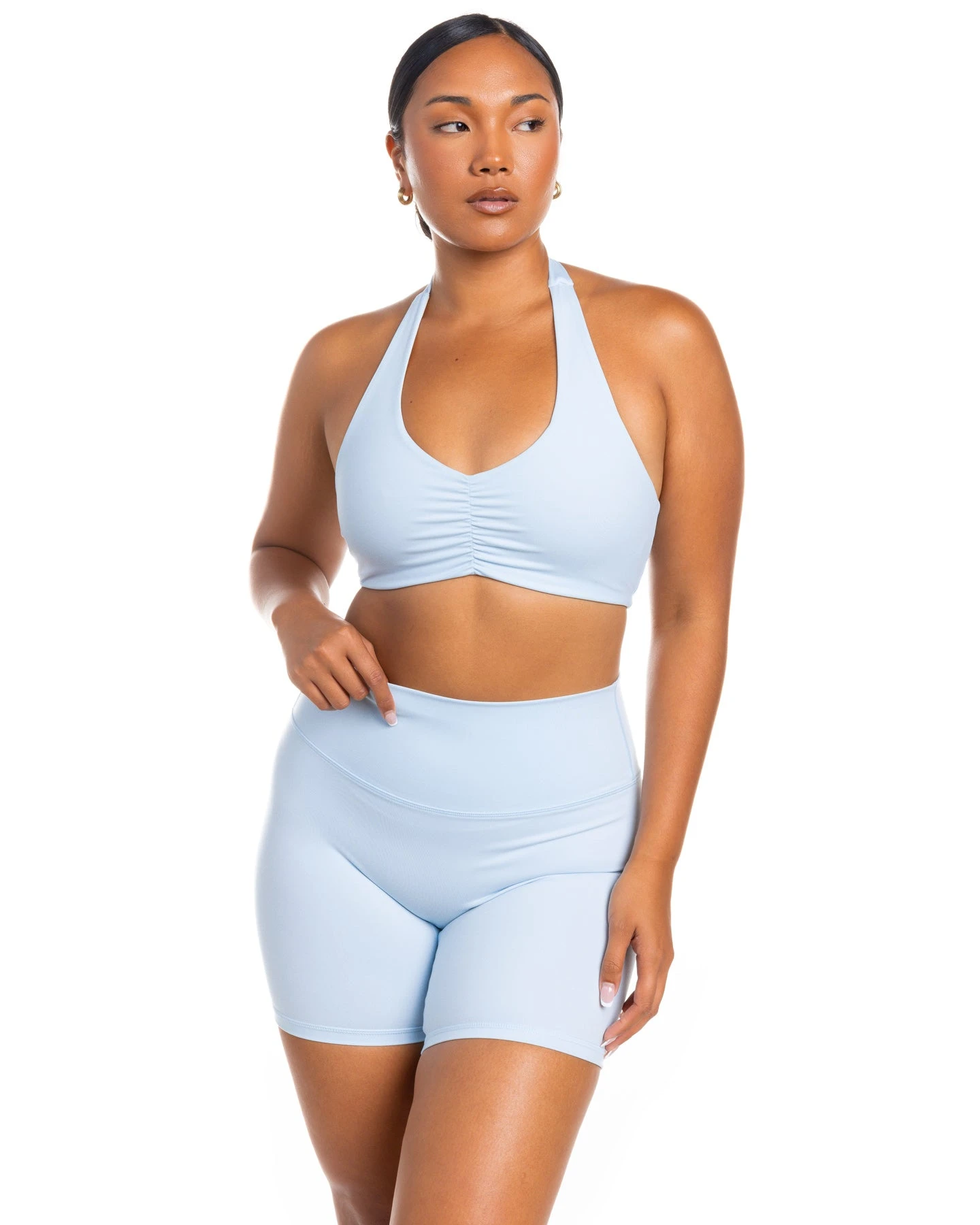 Elite Eleven Halter Scrunch Bra - Sky Blue - Image 3