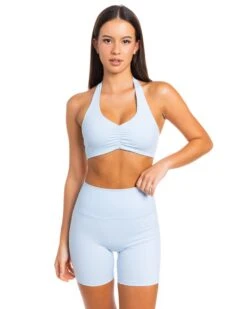 Elite Eleven Halter Scrunch Bra - Sky Blue
