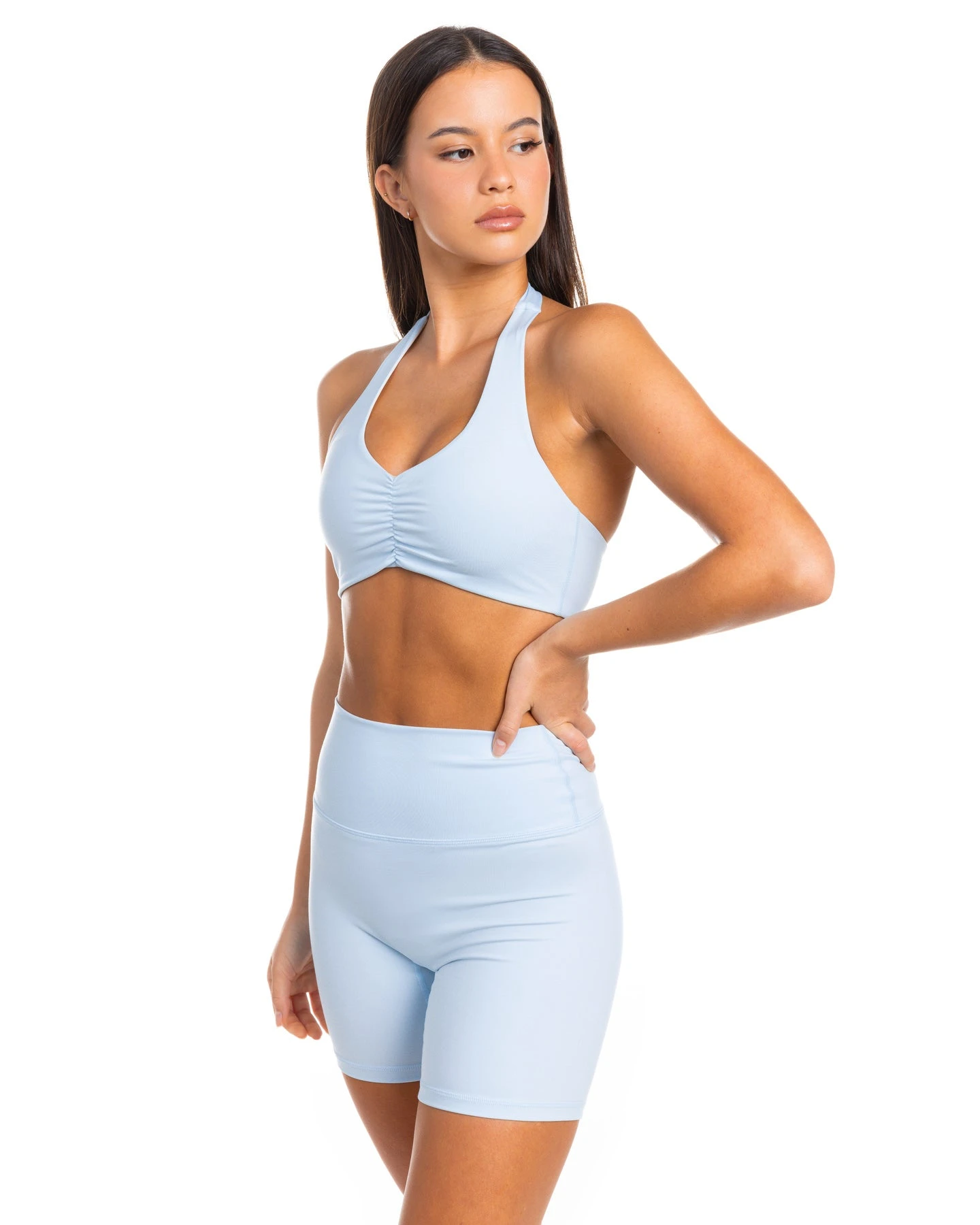 Elite Eleven Halter Scrunch Bra - Sky Blue - Image 4