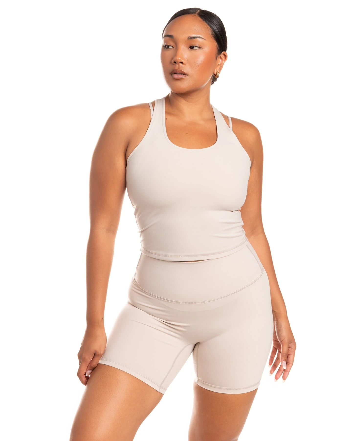 Elite Eleven Aura Racer Tank - Oat Latte