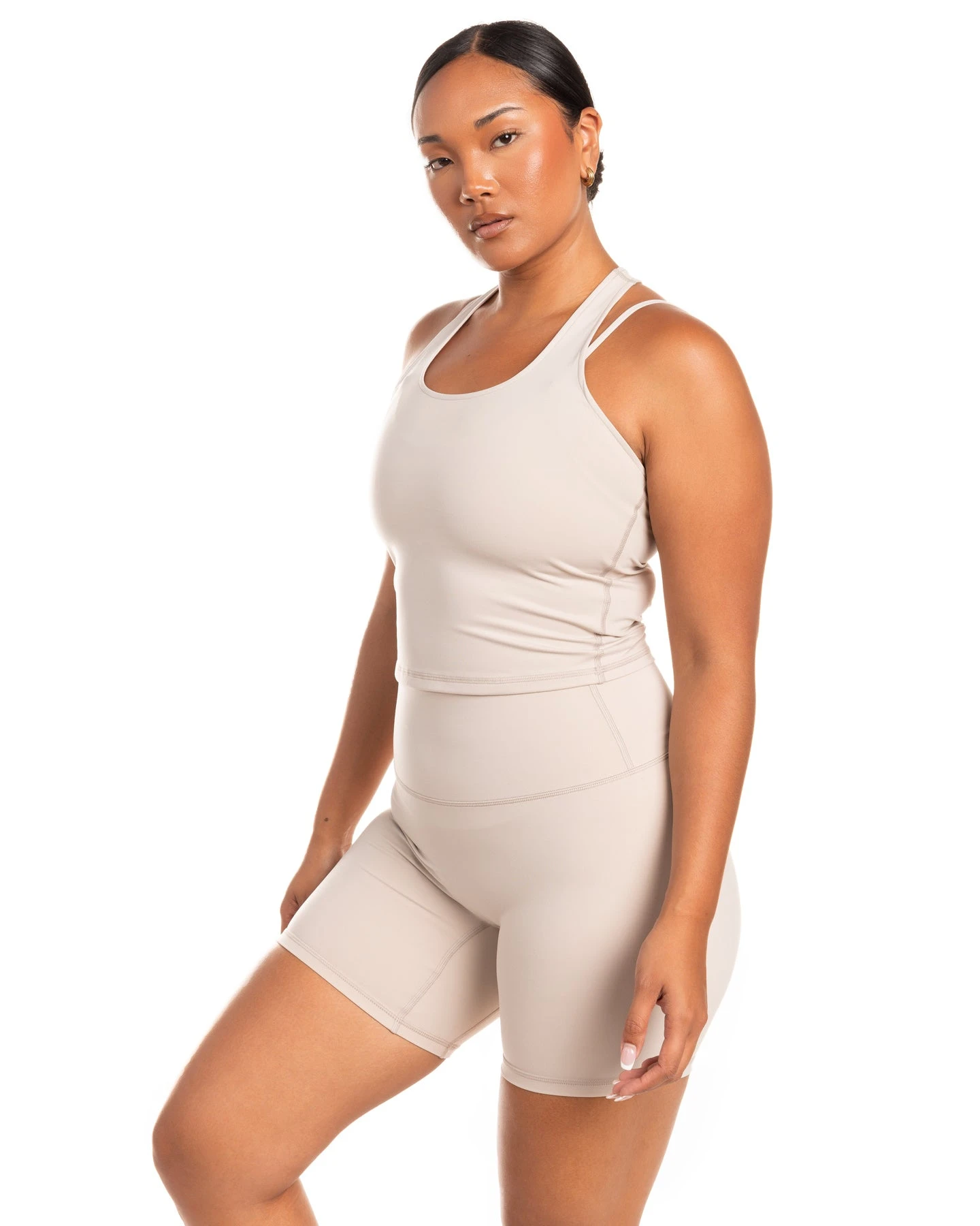 Elite Eleven Aura Racer Tank - Oat Latte - Image 4