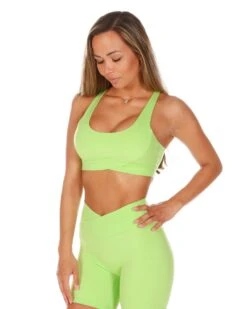 Elite Eleven Cross Over Sports Bra - Lime