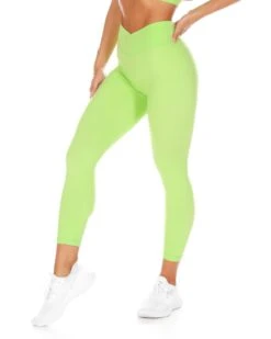 Elite Eleven 7/8 Cross Over Leggings - Lime