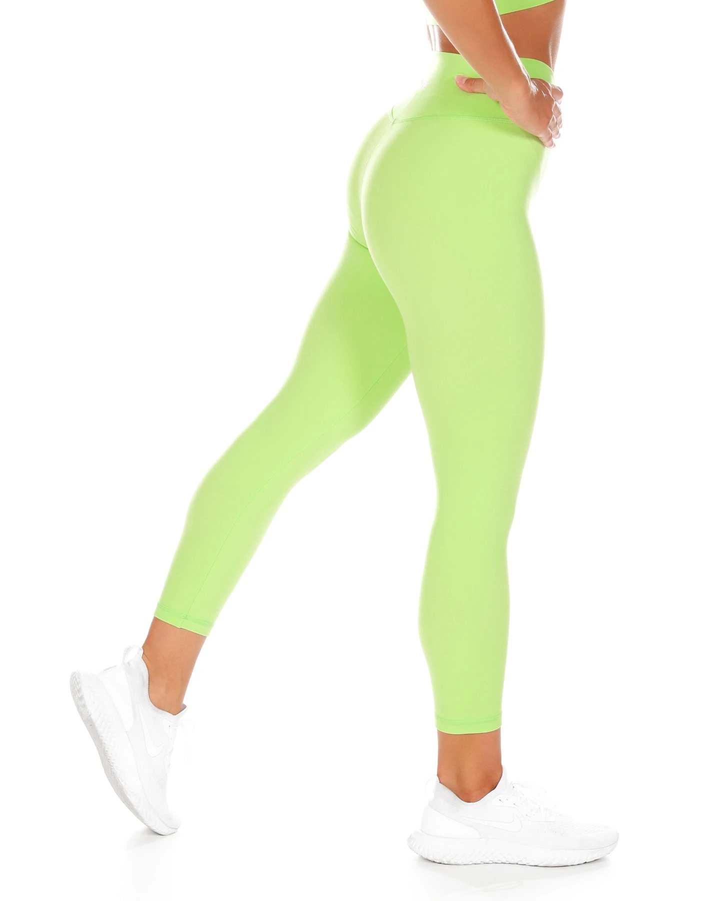Elite Eleven 7/8 Cross Over Leggings - Lime - Image 3