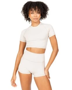 Elite Eleven Aura Crop Tee - Oat Latte