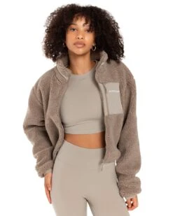 Elite Eleven Registered Teddy Cropped Jacket - Vintage Khaki