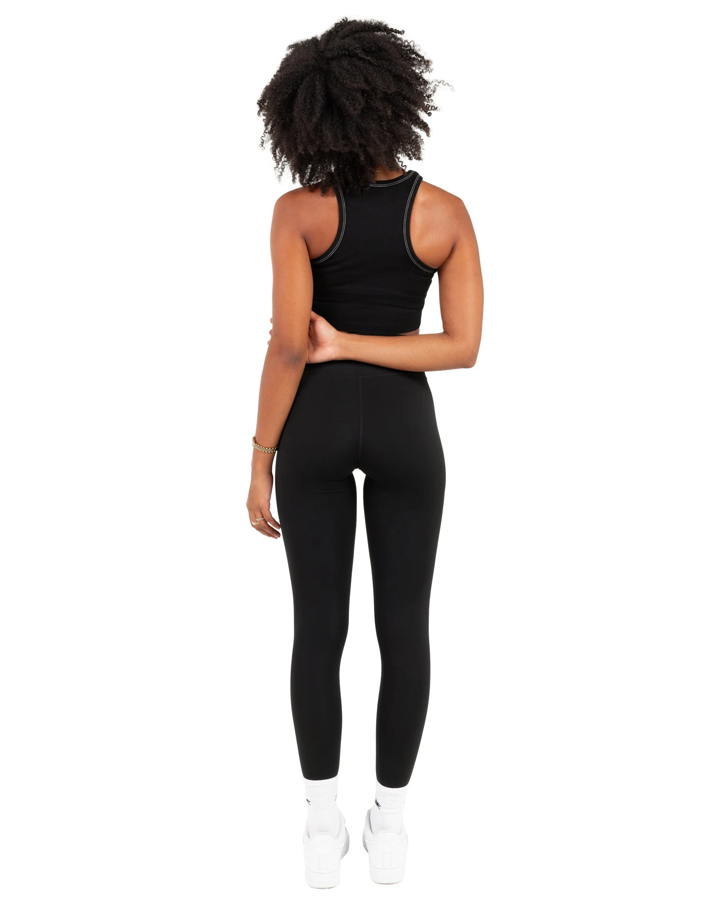 Elite Eleven Cropped Ribbed Singlet - Black - Image 2