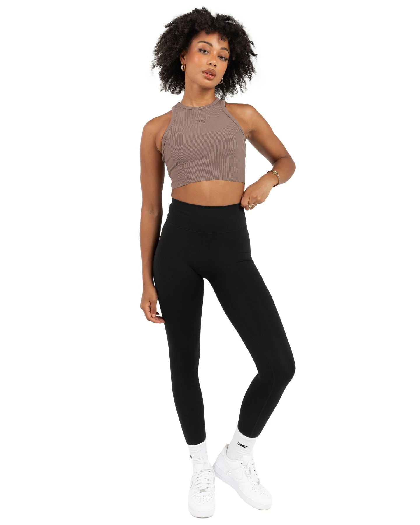 Elite Eleven Cropped Ribbed Singlet - Brown - Image 3