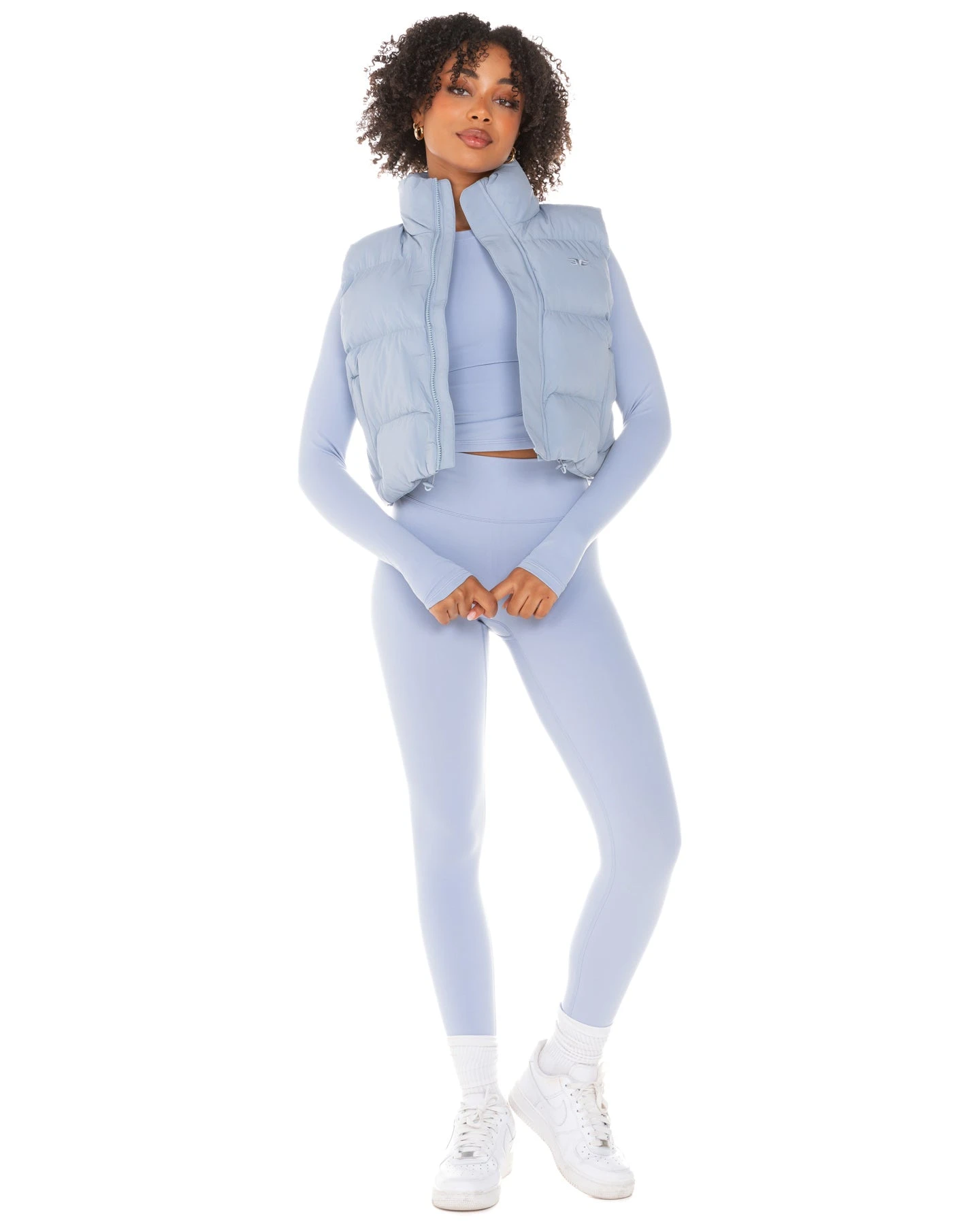 Elite Eleven Cropped Puffer Vest - Blue Blizzard - Image 2
