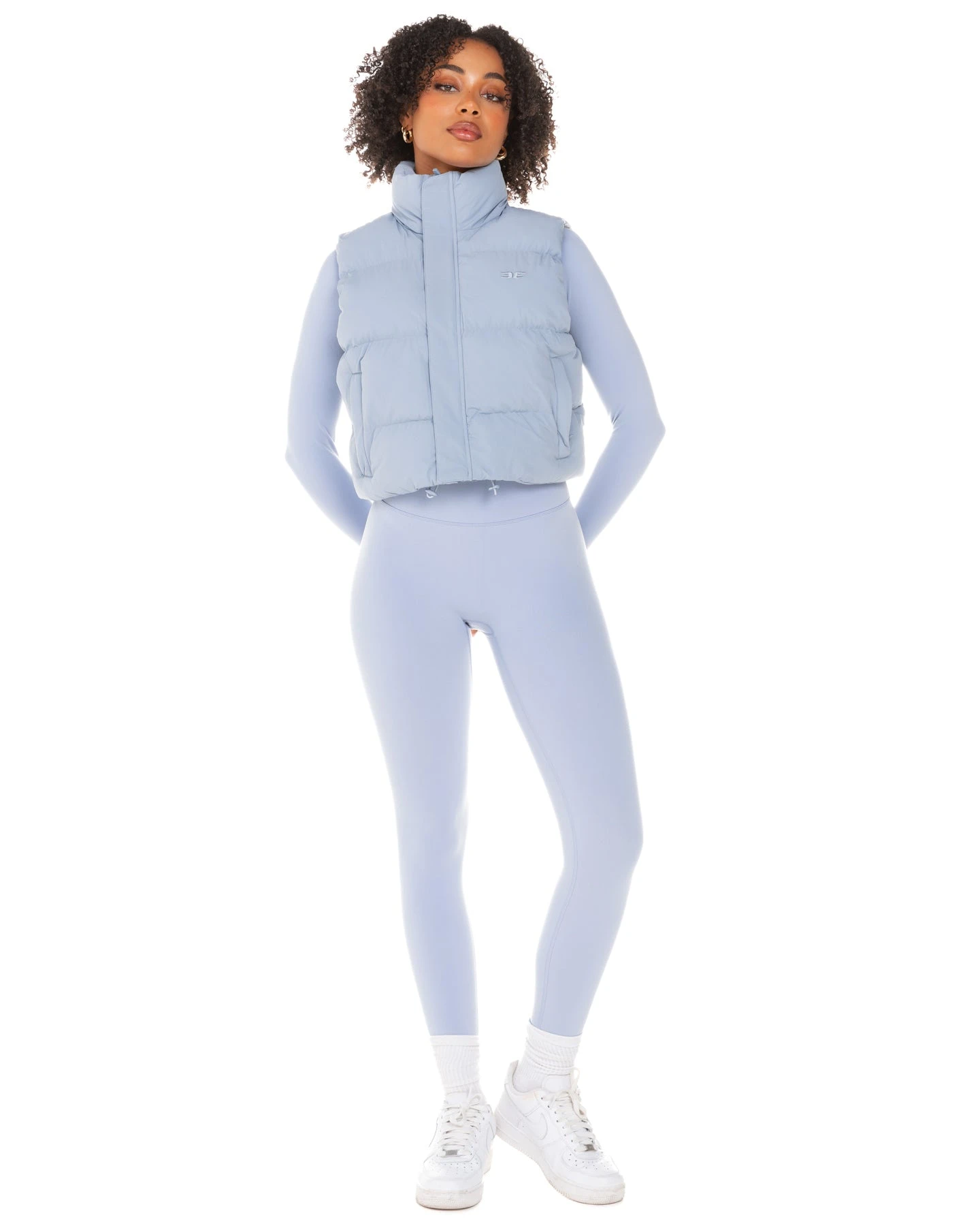 Elite Eleven Cropped Puffer Vest - Blue Blizzard - Image 4