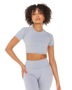 Elite Eleven Aura Crop Tee - Steel Grey