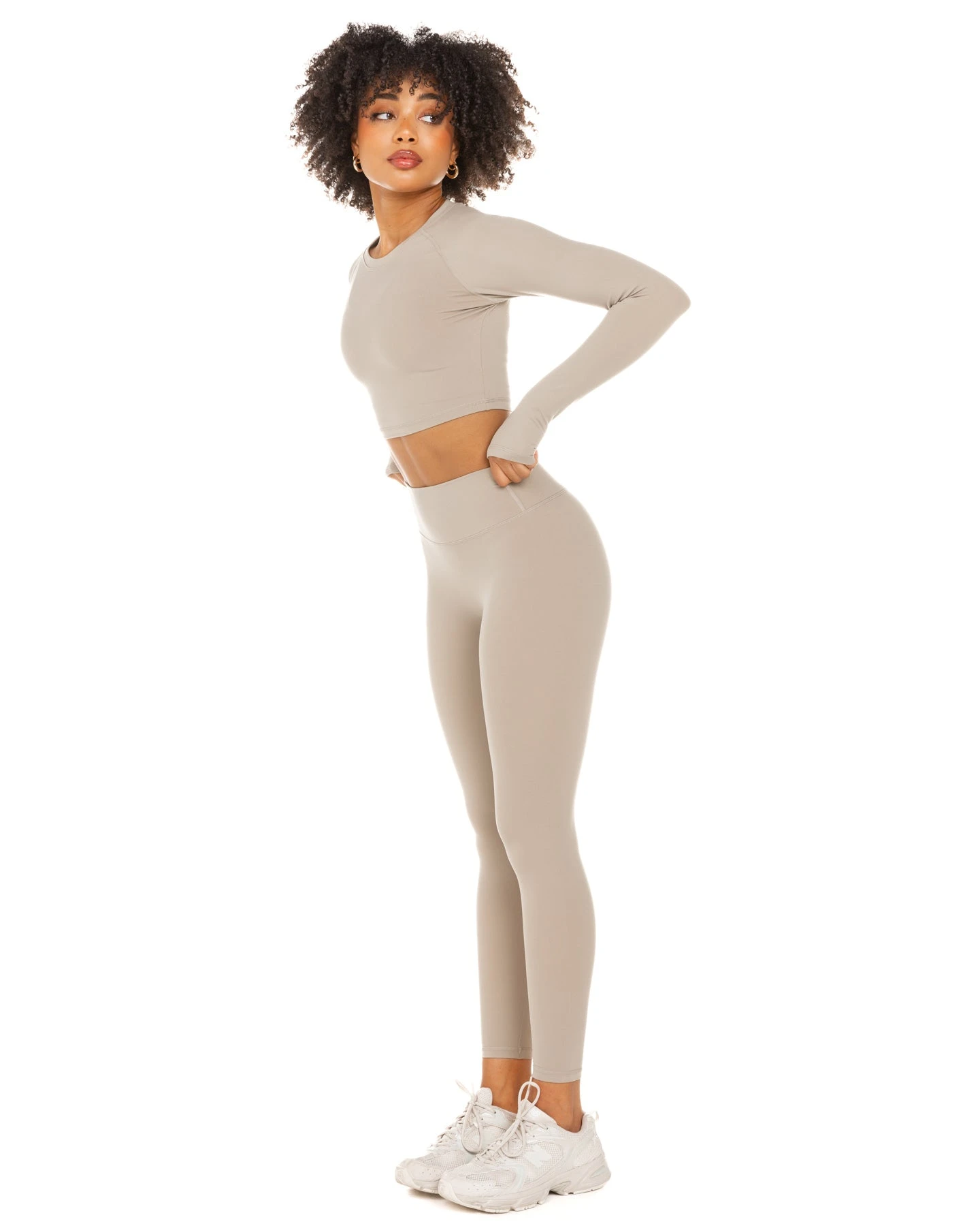 Elite Eleven Aura Crop Long Sleeve - Vintage Khaki - Image 2