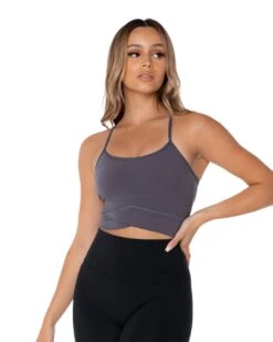 Elite Eleven Cross Over Cropped Tank - Grey