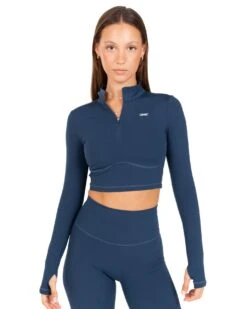 Elite Eleven Auraluxe Crop Long Sleeve - Navy