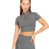 Elite Eleven Auraluxe Crop Tee - Cloud Grey