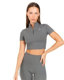 Elite Eleven Auraluxe Crop Tee - Cloud Grey