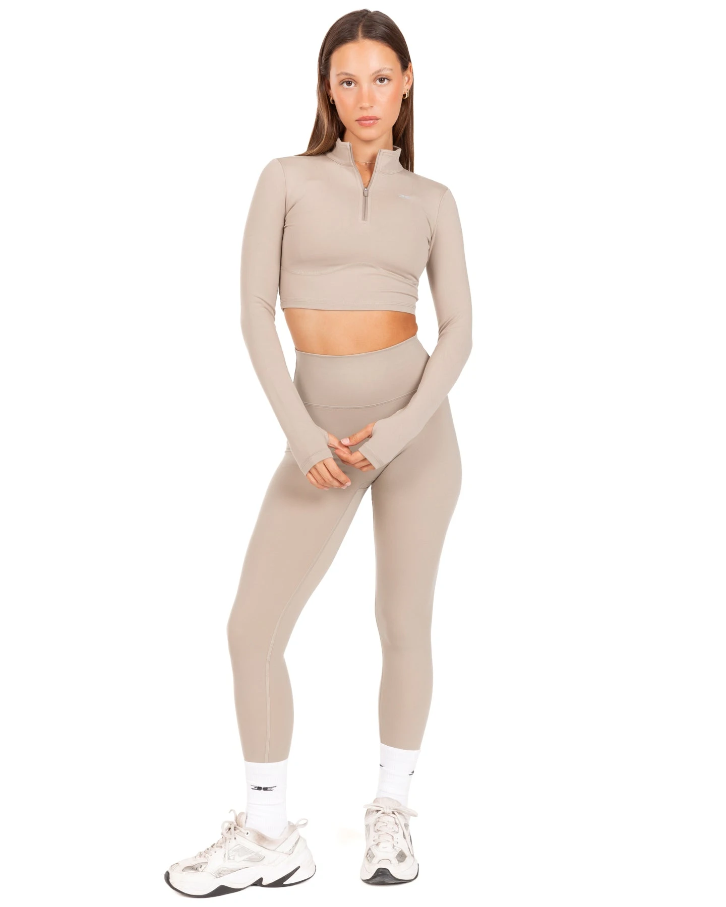 Elite Eleven Auraluxe Crop Long Sleeve - Vintage Khaki - Image 2