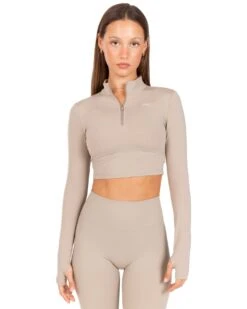 Elite Eleven Auraluxe Crop Long Sleeve - Vintage Khaki