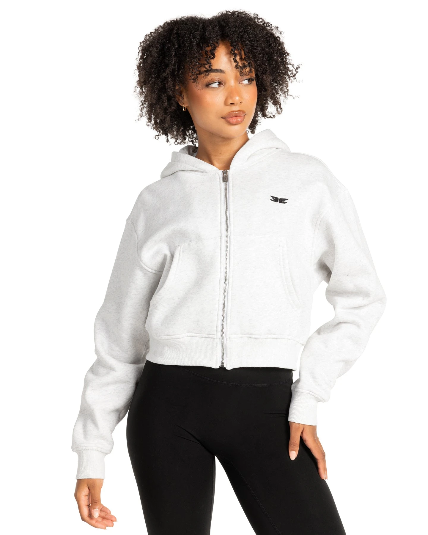 Elite Eleven Cropped Classic Zip Through - Polar Grey