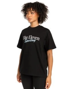 Elite Eleven Women's Script Oversized Tee - Black / Blue