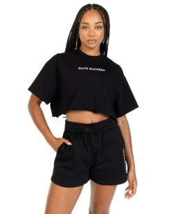 Elite Eleven Women's Cropped Registered Tee - Black