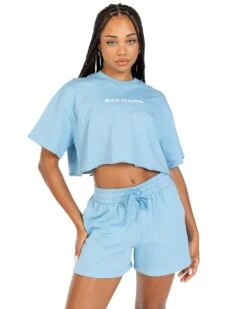 Elite Eleven Women's Cropped Registered Tee - Light Blue