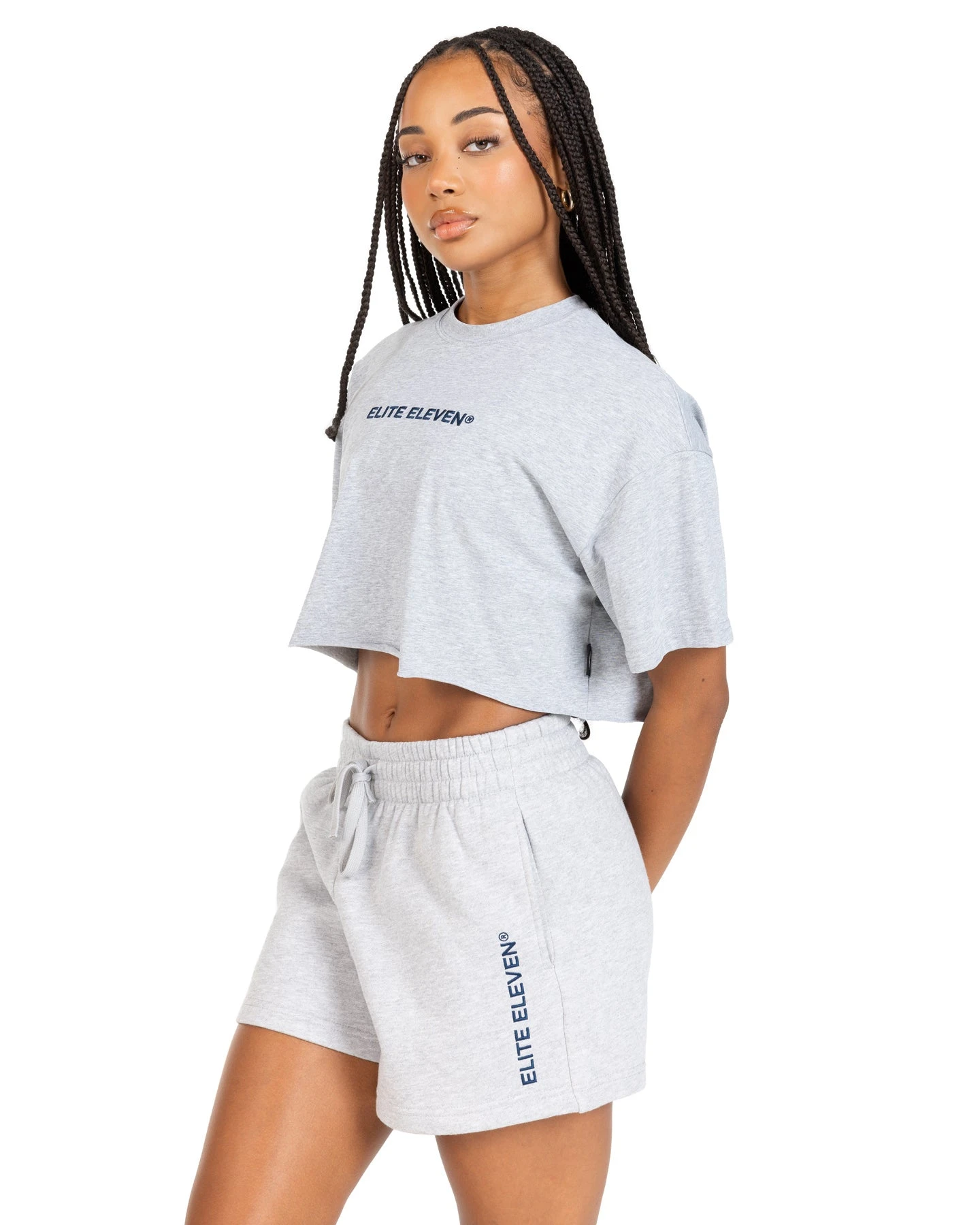 Elite Eleven Women's Cropped Registered Tee - Grey - Image 3
