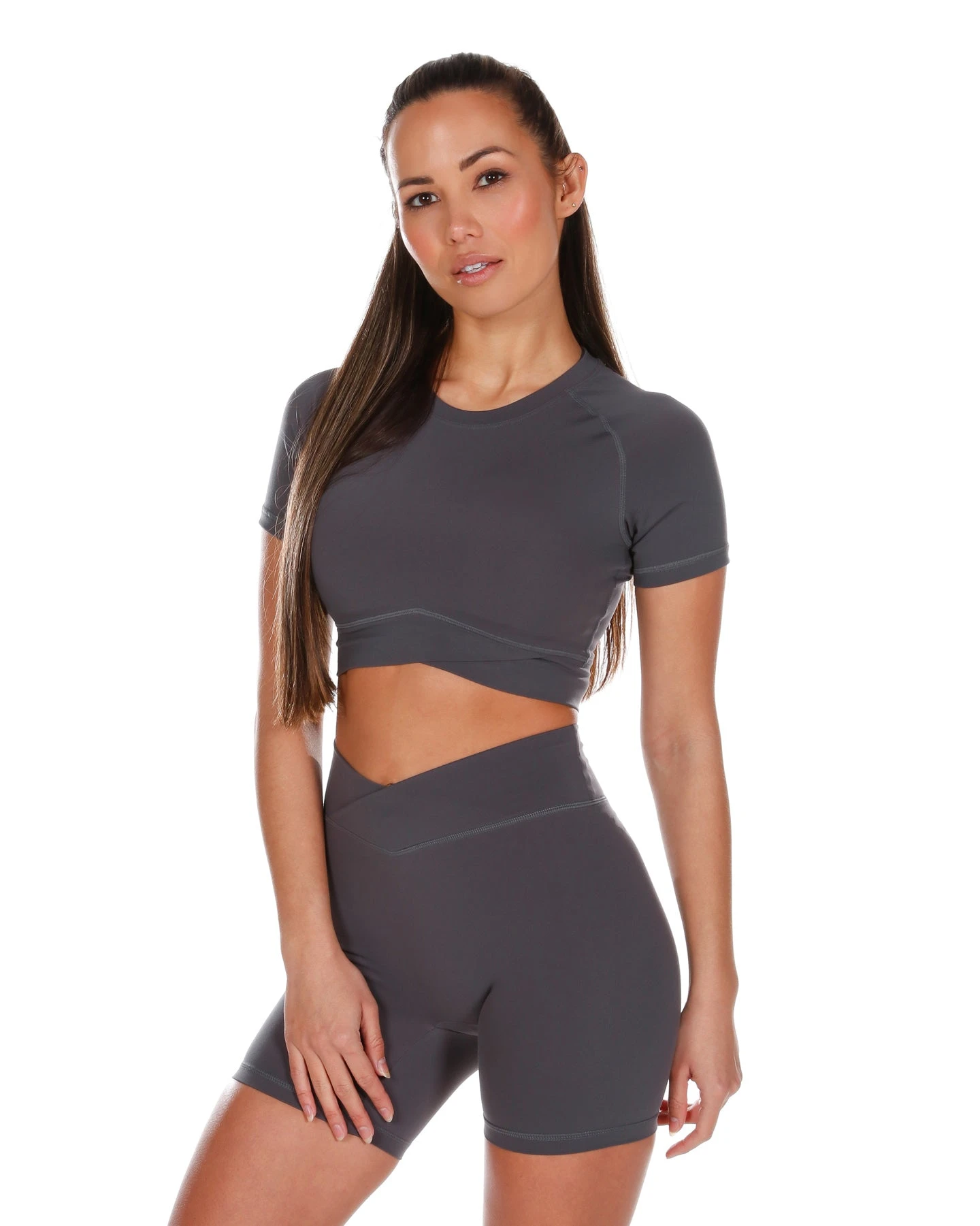 Elite Eleven Cross Over Tee - Charcoal