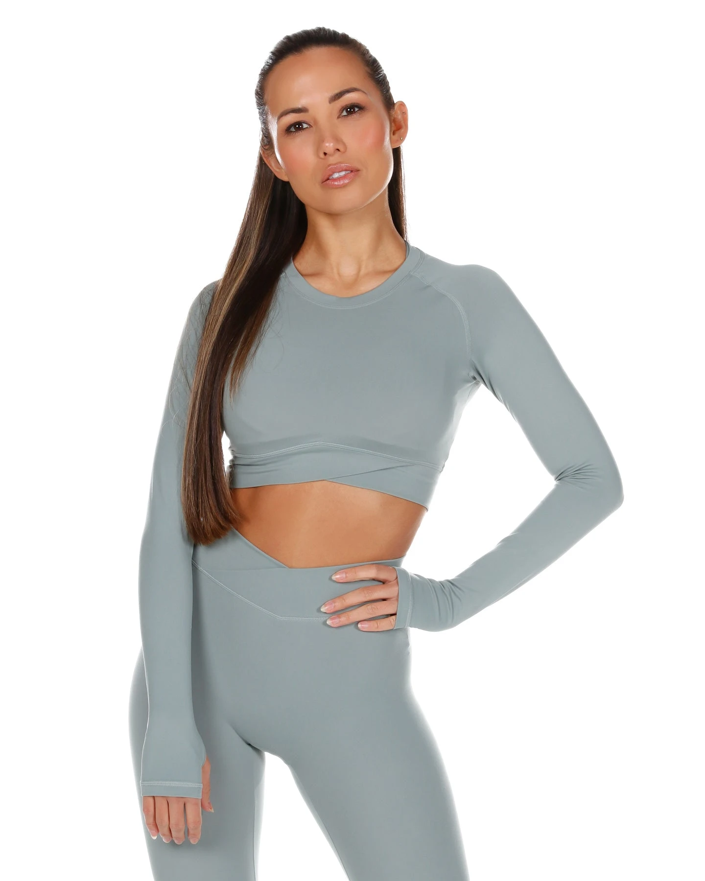 Elite Eleven Cross Over Long Sleeve - Pale Sage - Image 2