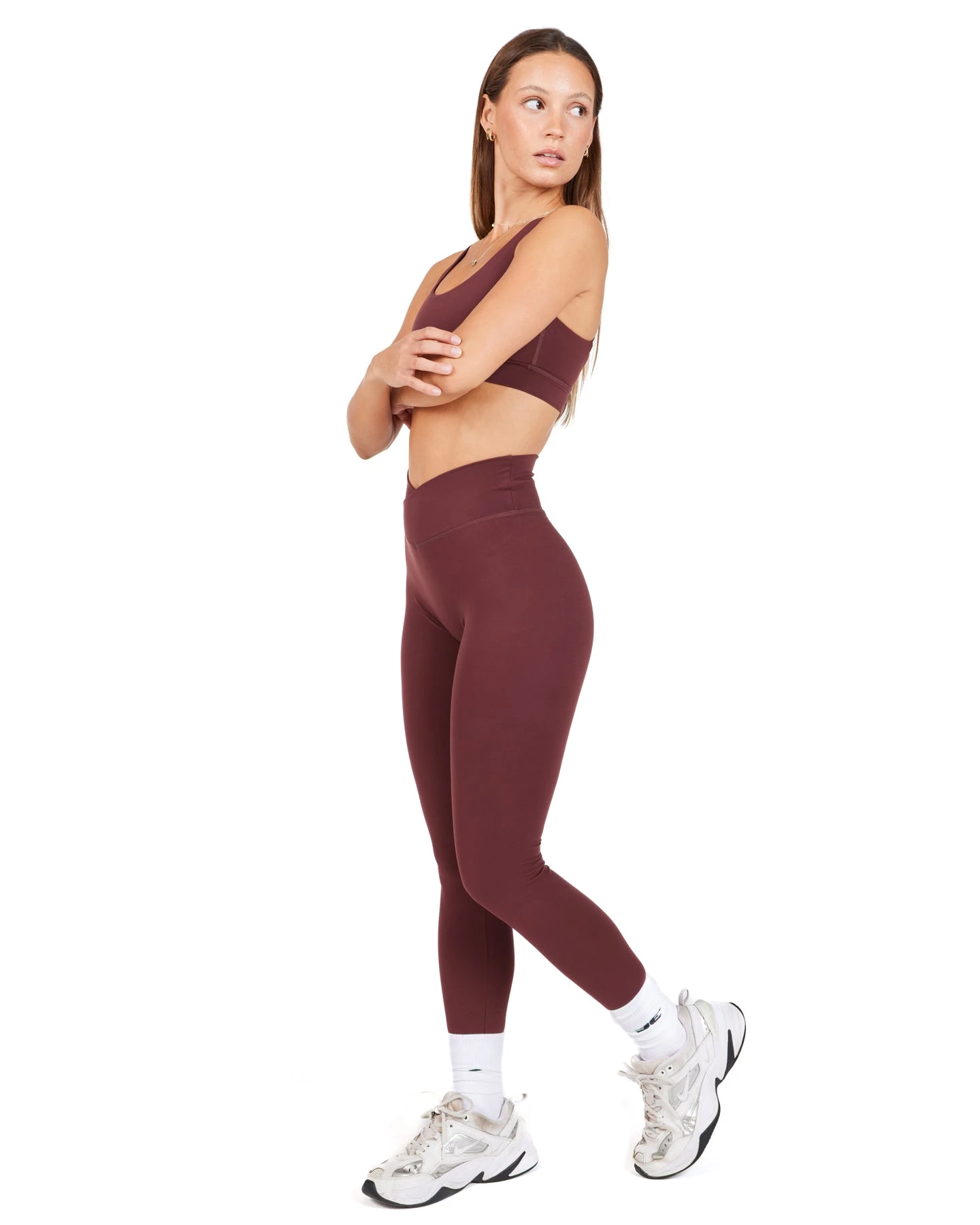 Elite Eleven Cross Over Leggings - Decadent Chocolate - Image 2