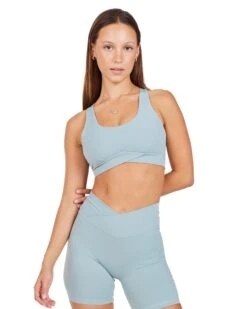 Elite Eleven Cross Over Sports Bra - Sea Foam