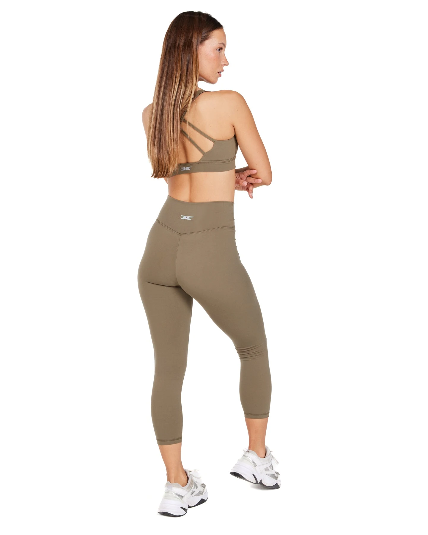 Elite Eleven 7/8 Cross Over Leggings - Dusty Khaki - Image 2